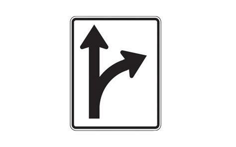 Arrows Right Turn & Straight Sign R3-6R - Traffic Safety Supply Company