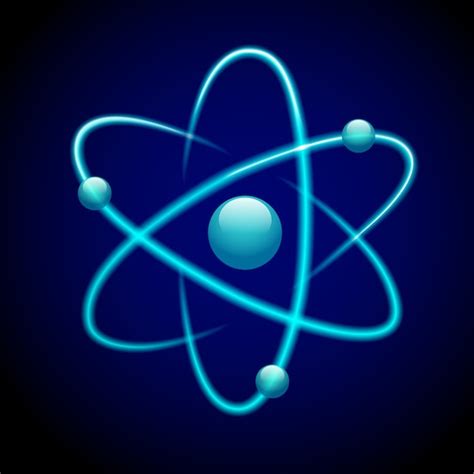 Premium Vector | Atom symbol 3d blue