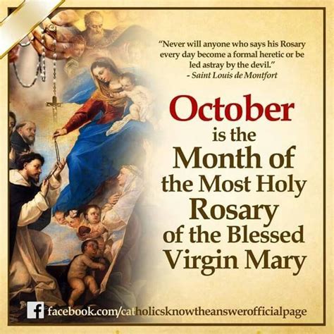 October is the Month of the Most Holy Rosary Catholic Theology ...