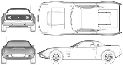 Ford Mach 2 Coupe blueprints free - Outlines