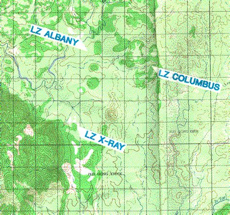 Map Depicting Landing Zones - Ia Drang Battle