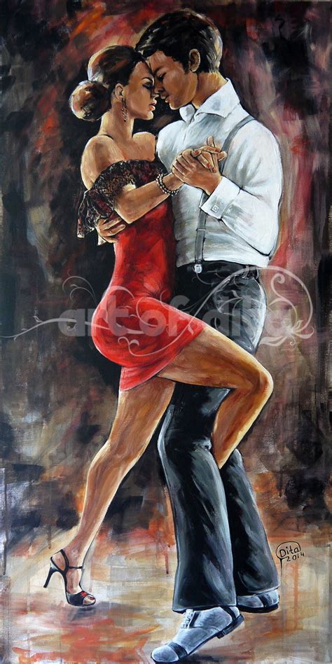 Tango dance Painting by Dita Omuri | Saatchi Art Dancing Art, Salsa ...