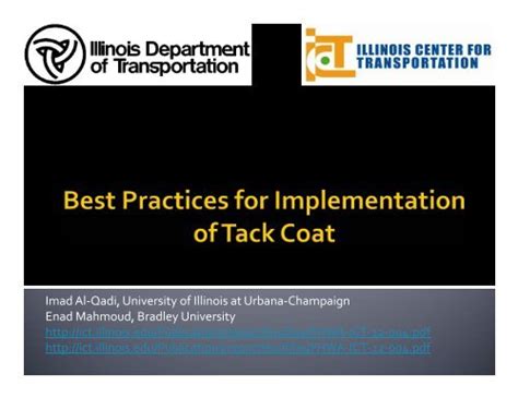 Best Practices for Implementation of Tack Coat