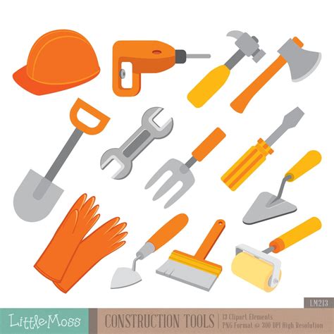 Construction Tools Digital Clipart - Etsy