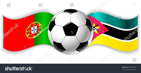 Portuguese and Mozambican wavy flags with - Royalty Free Stock Vector ...