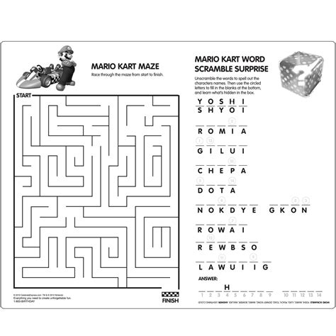 Printable Super Mario Activity Sheets - Printable Word Searches