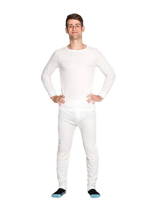 Mens 2 pc Long Set Merino Wool Blend Thermal Underwear Black or Beige