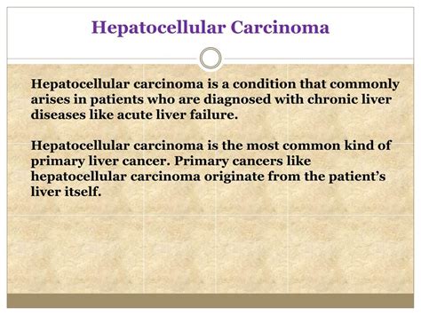 PPT - Hepatocellular Carcinoma: Causes, Symptoms, Daignosis, Prevention ...