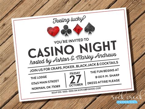 Casino Night Invitation Poker Run Invitation Gambling | Etsy | Las ...