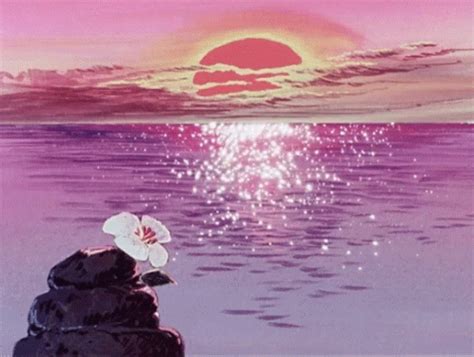 Flower Sunset and the Sea ~.~ | Aesthetic anime, Anime scenery ...