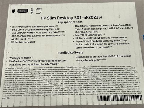 HP Slim Desktop, Intel Pentium Silver J5040, 256GB, 8GB, Win 11, S01 ...