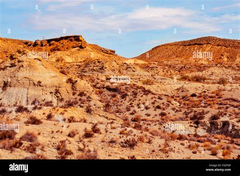 a view of the desert of Tabernas, in the Province of Almeria, Spain ...