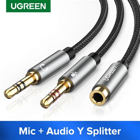 Ugreen-Splitter-Headphone-for-Computer-3-5mm-Female-to-2-Male-3-5mm-Mic ...