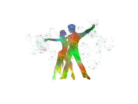 Ballroom dance in watercolor-dance couple Digital Art by Michael Romero