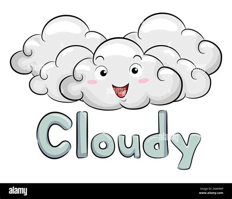 Illustration of a Cloud Mascot with Lots of Clouds Behind and Cloudy ...