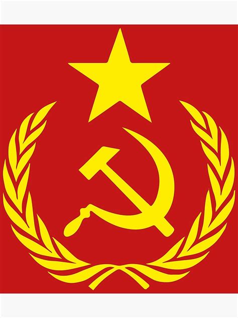 "Hammer and Sickle Communist Flag" Metal Print by Chocodole | Redbubble