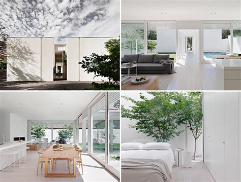 The Minimalist White Exterior Of This Modern House Opens To A Matching ...