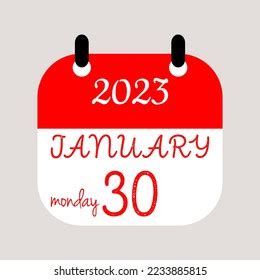 Monday 30 January 2023 Icon Calendar Stock Vector (Royalty Free ...