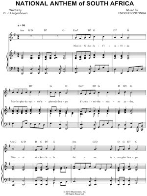 "National Anthem of South Africa" Sheet Music - 5 Arrangements ...