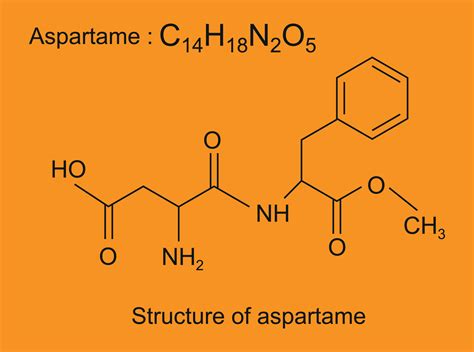 Molecular formula of Aspartame structure and skeletal formula. 26994240 ...