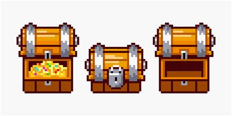 Treasure chest in pixel art style 4829280 Vector Art at Vecteezy