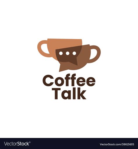 Coffee talk chat bubble forum logo icon Royalty Free Vector