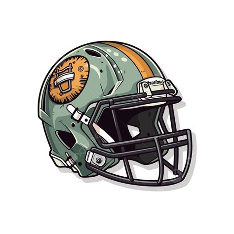 Cartoon Green Football Helmet That Has Golden Visors Clipart Vector ...