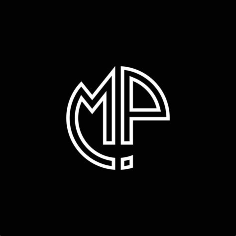 MP monogram logo circle ribbon style outline design template 4282231 ...