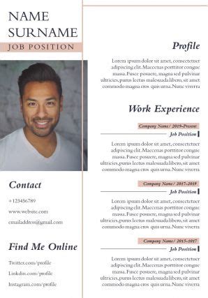 Corporate CV Editable A4 Resume Template To Introduce Yourself ...