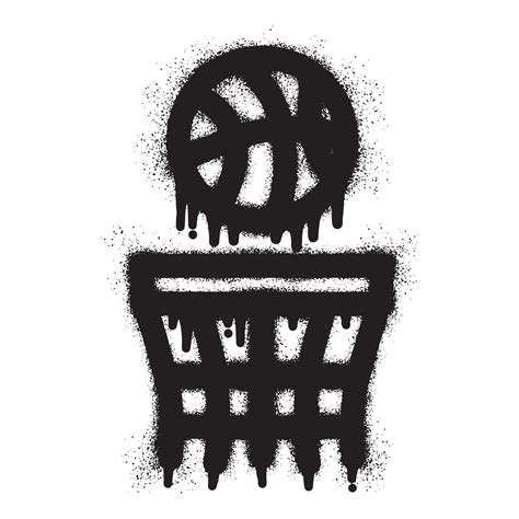 Basketball icon graffiti with black spray paint 26365301 Vector Art at ...