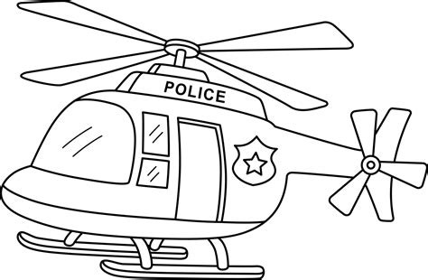 Police Helicopter Isolated Coloring Page for Kids 22463848 Vector Art ...