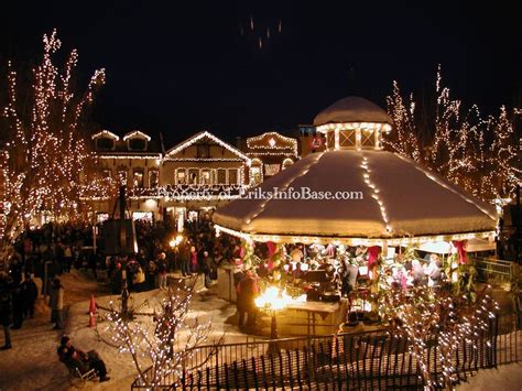 Leavenworth christmas tree lighting gazebo lights winter snow ...