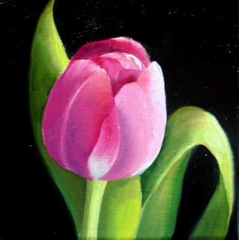 Nel's Everyday Painting: Little Pink Tulip - SOLD