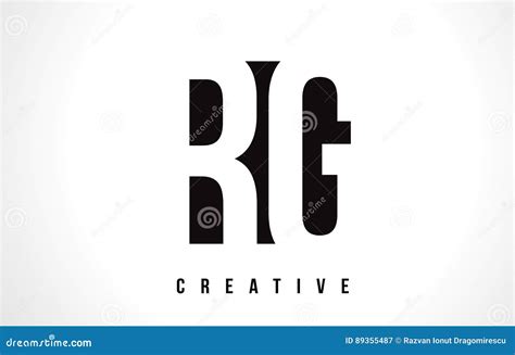 RG R G White Letter Logo Design with Black Square. Stock Vector ...