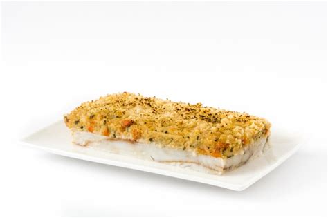 Premium Photo | White fish casserole with cheese isolated on white