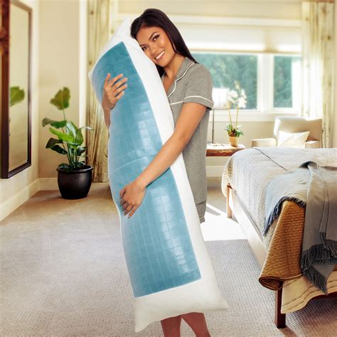 Cooling Memory Foam Full Body Pillow - Extra Firm Full Shredded Memory ...