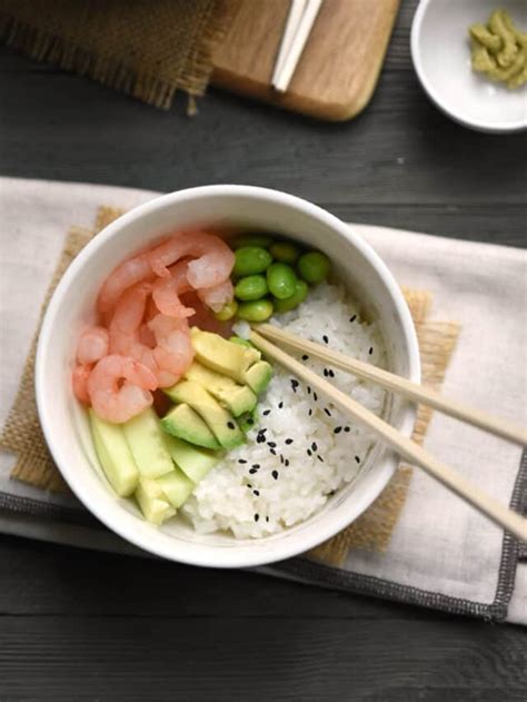 Shrimp Avocado Sushi Bowl - Mighty Mrs | Super Easy Recipes