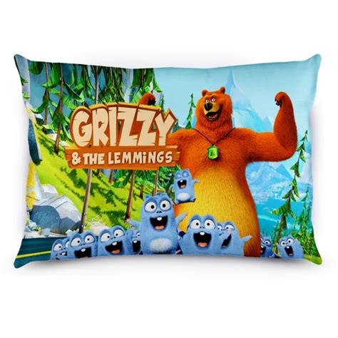 Grizzy and the Lemmings toys pillow big size 13 x 18 inches design 01 ...