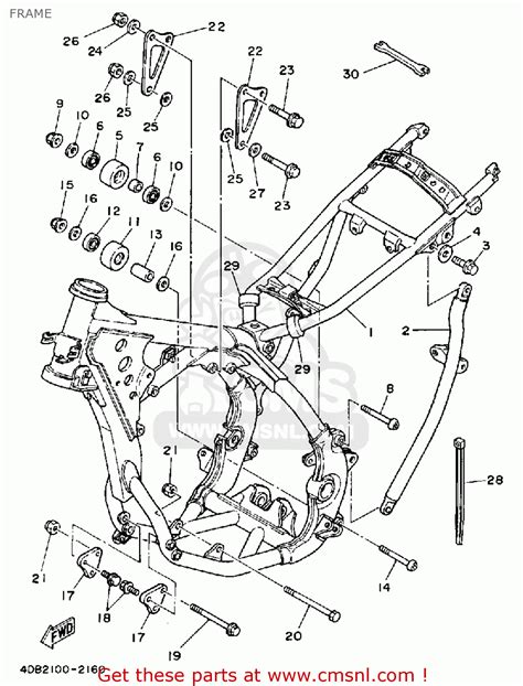 Yamaha YZ125-1 1992 (N) USA FRAME - buy original FRAME spares online