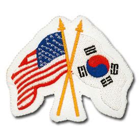 USA and Korean Flags Patch - American and Korean Flag Patches