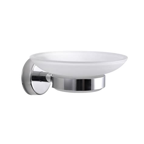 Wall Mount Round Glass Soap Dish - www.bath-accessories.co.uk