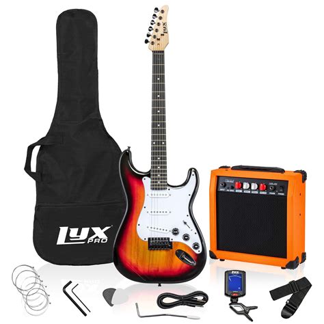 LyxPro Electric Guitar Package Complete Kit With 20 Watt AMP, Sunburst ...