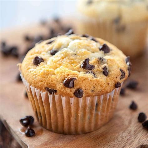 These moist and fluffy bakery-style chocolate chip muffins come ...