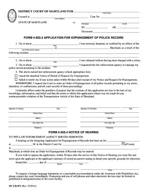 Form 4-503.3 Application For Expungement Of ... - Maryland Courts ...