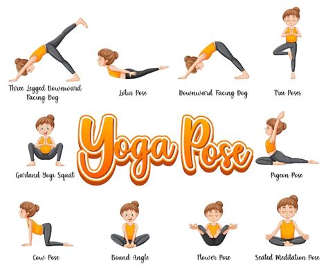 Free Vector | Set of yoga postures