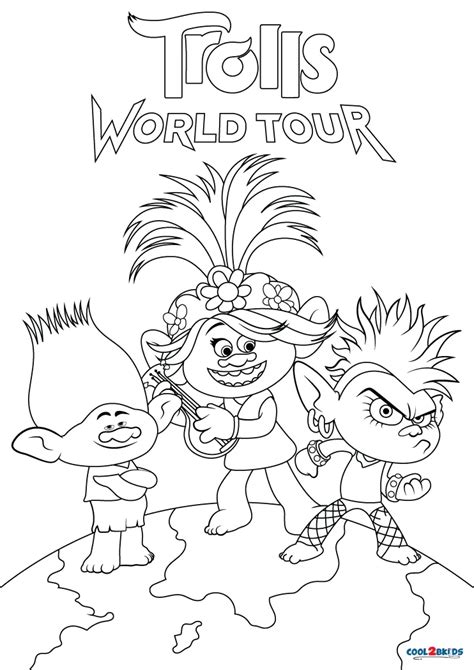 Free Printable Trolls World Tour Coloring Pages For Kids