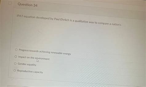 Solved IPAT equation developed by Paul Ehrlich is a | Chegg.com