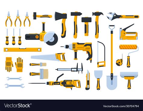 Construction tools building repair hand Royalty Free Vector