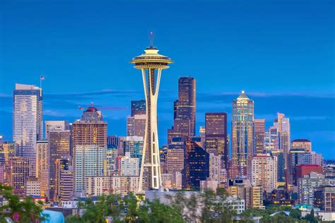 Seattle city downtown skyline cityscape in Washington State, USA ...