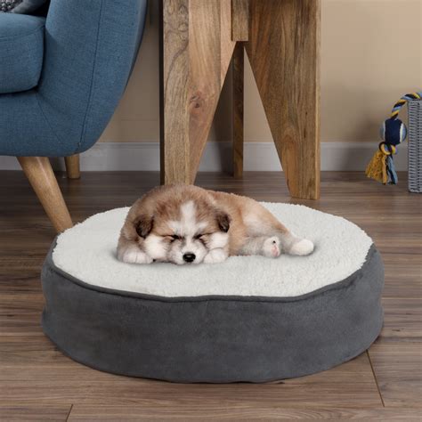 Petmaker Round Memory Foam Dog Bed, Gray, Small - Walmart.com - Walmart.com